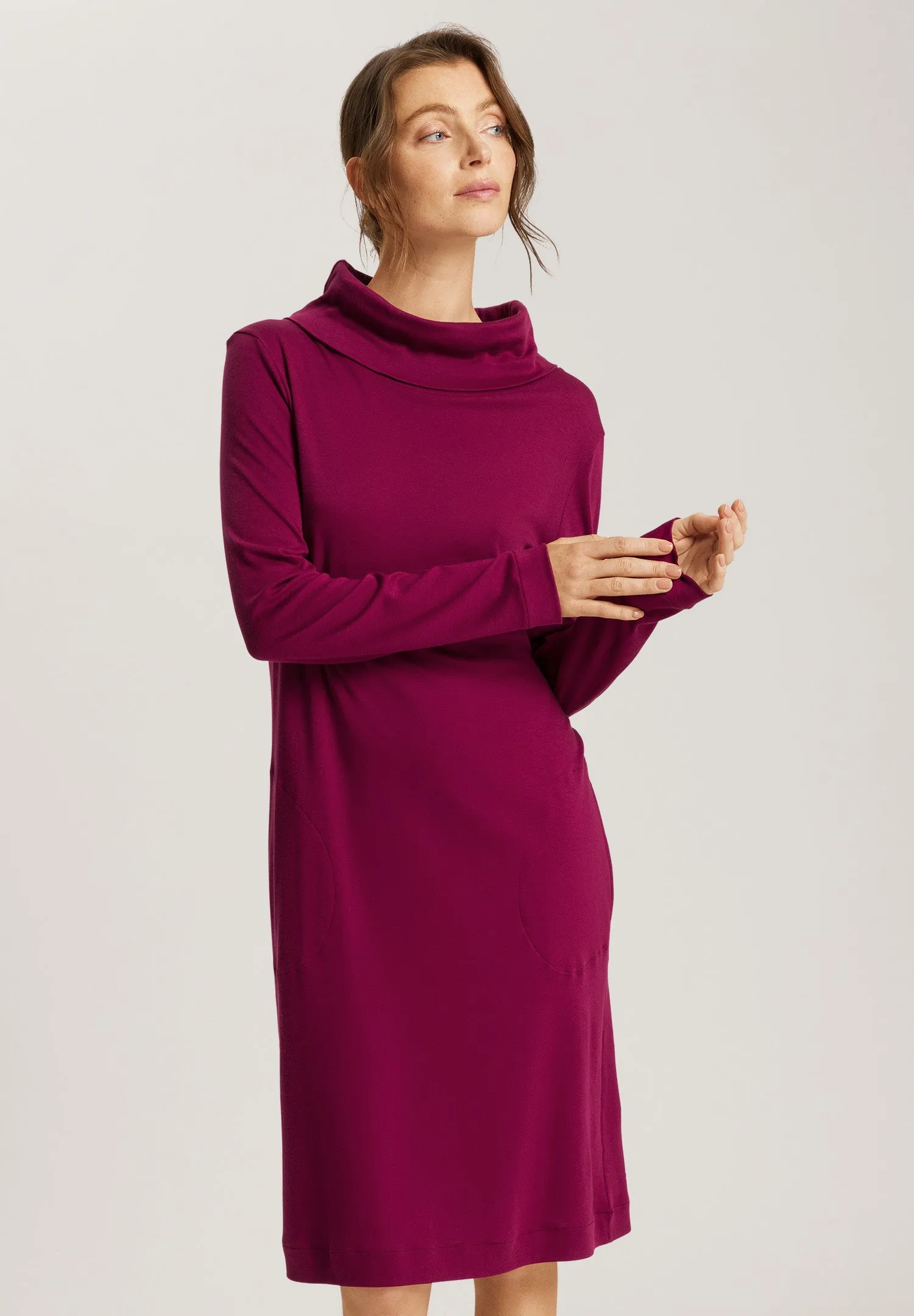 Agatha Cotton Cowl Neck Nightgown | Deep Poppy 74863-2405