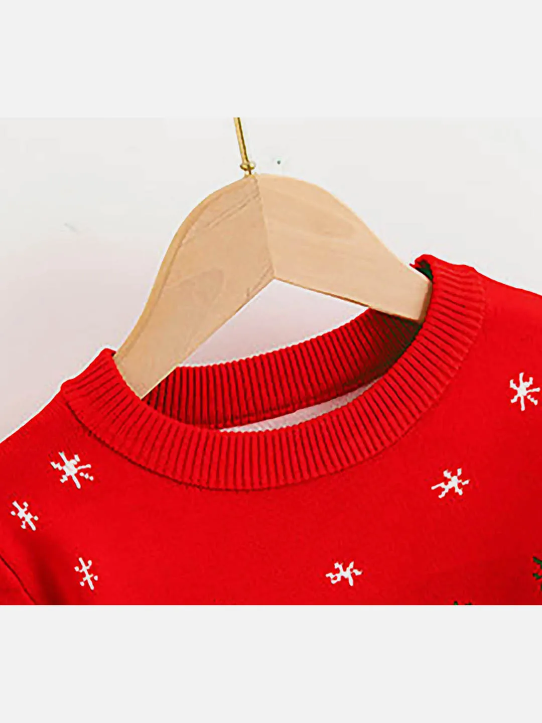 Little Surprise Box Red Flying Sleigh Knitted Christmas cardigan Sweater for Kids