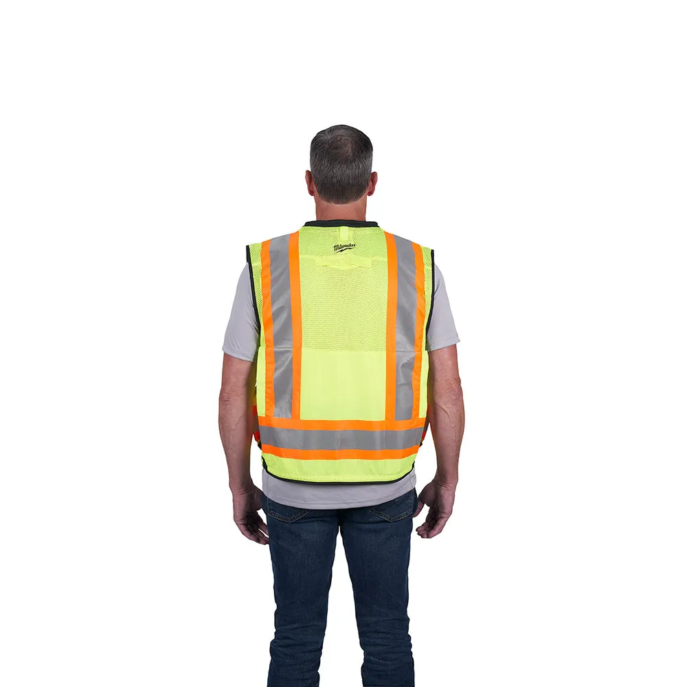 Milwaukee 48-73-5162 Class 2 Surveyor's High Visibility Yellow Safety Vest - L/XL