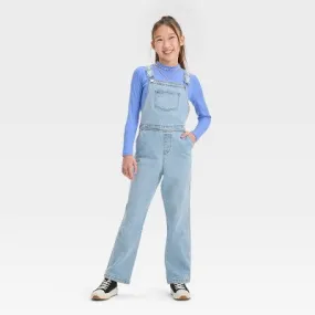 New - Art Class Girls' Utility Denim Overalls Jumpsuits Full Length