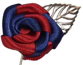 Prussian Blue / Crimson Red Rose Lapel Pin