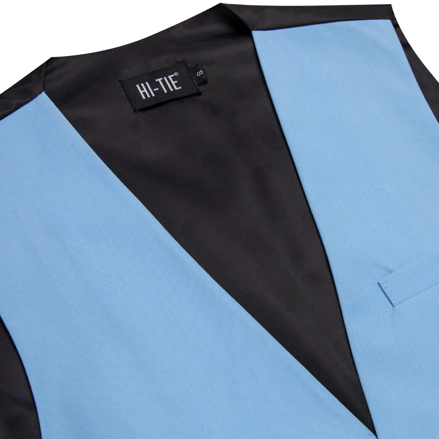 Sky Blue Solid Silk Style Men's Single Vest