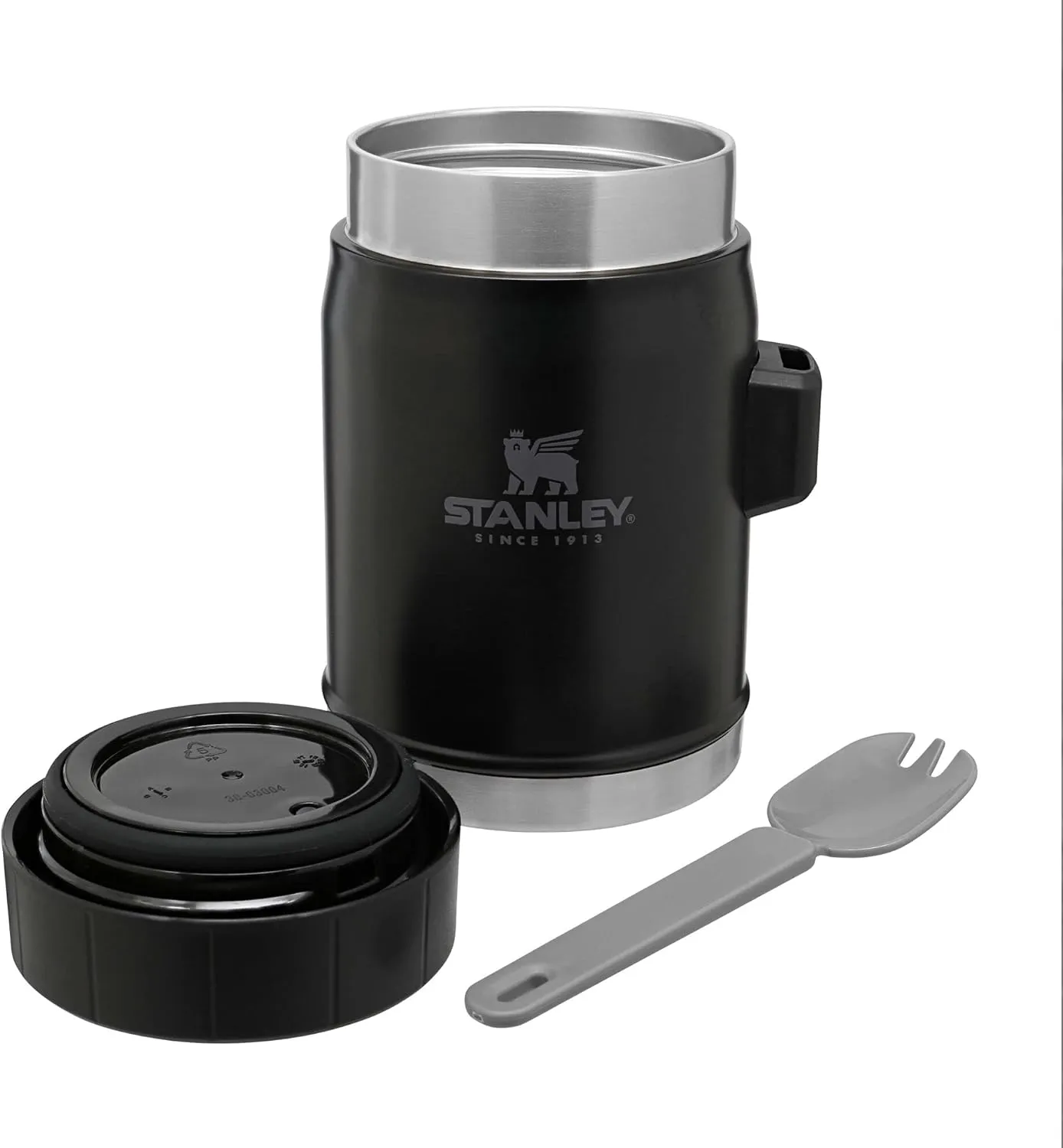 The Heritage Vacuum Food Jar   Spork, 14oz - Matte Black